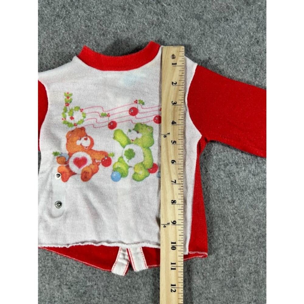 VTG 70s 80s Carters Care Bears Christmas Crewneck Sweater Infant 12mos Back Snap - Picture 6 of 6
